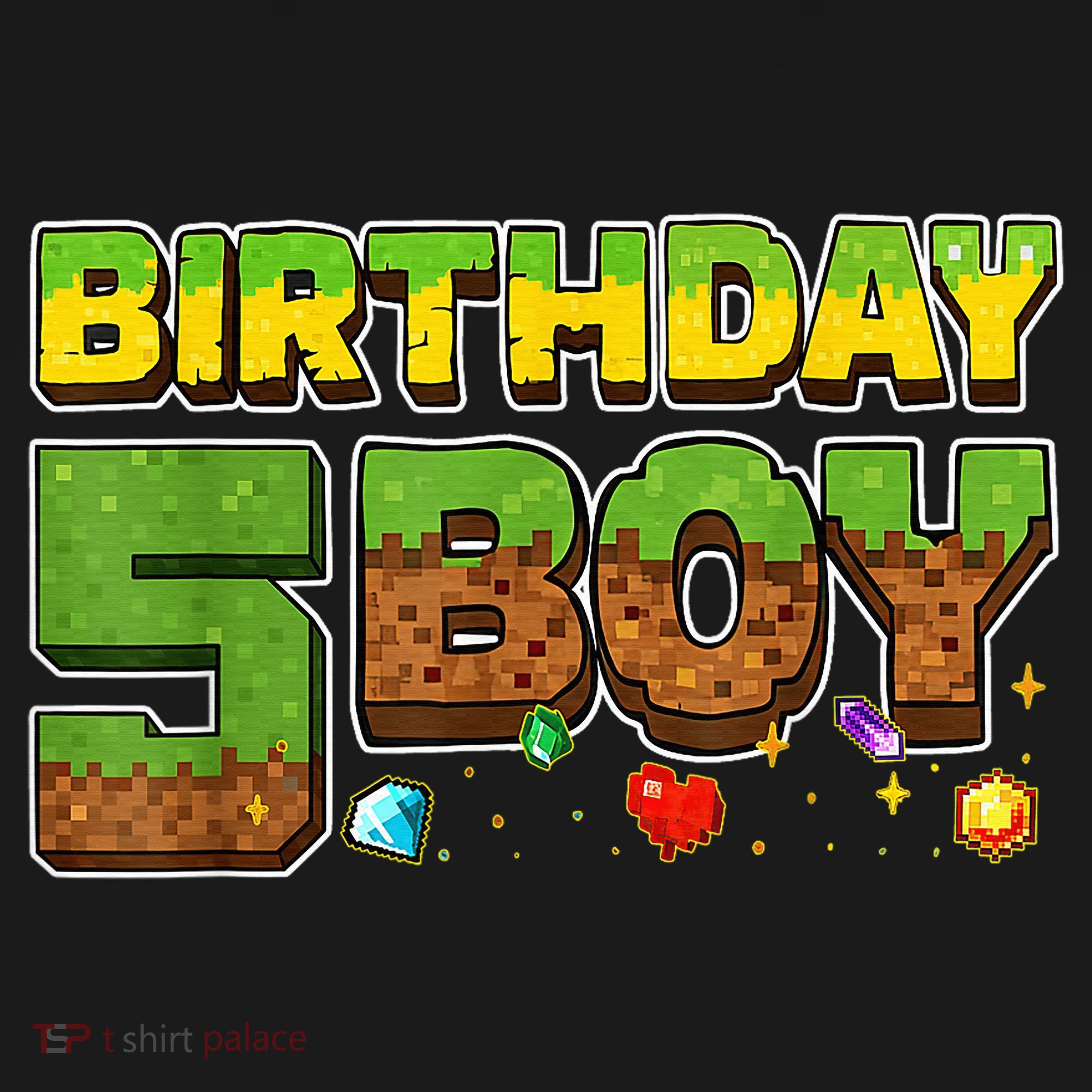 Birthday Boy Pixel 5th Birthday 5 Year Old Tote Bag