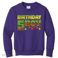 Birthday Boy Pixel 5th Birthday 5 Year Old Kids Sweatshirt thumb 0