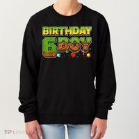 Birthday Boy Pixel 6th Birthday 6 Year Old Women's Sweatshirt thumb 0