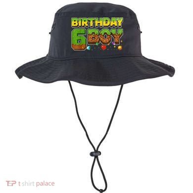 Birthday Boy Pixel 6th Birthday 6 Year Old Bucket Hat