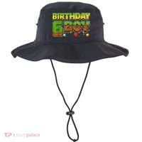 Birthday Boy Pixel 6th Birthday 6 Year Old Bucket Hat thumb 0