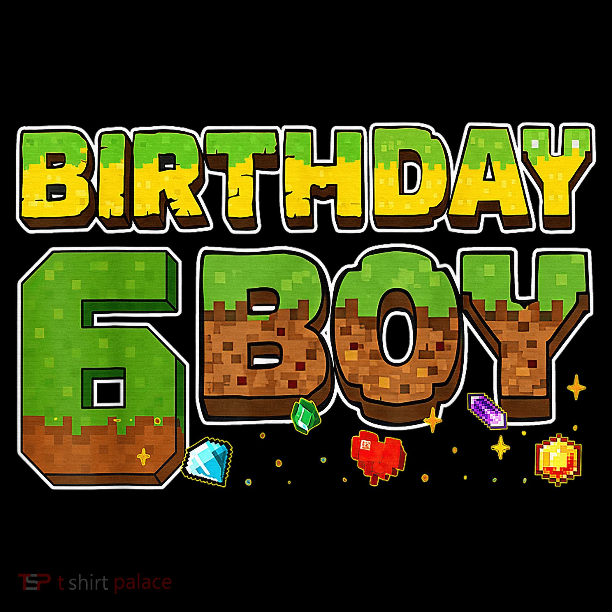Birthday Boy Pixel 6th Birthday 6 Year Old Women's Hoodie