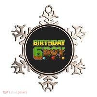 Birthday Boy Pixel 6th Birthday 6 Year Old Ornament thumb 0