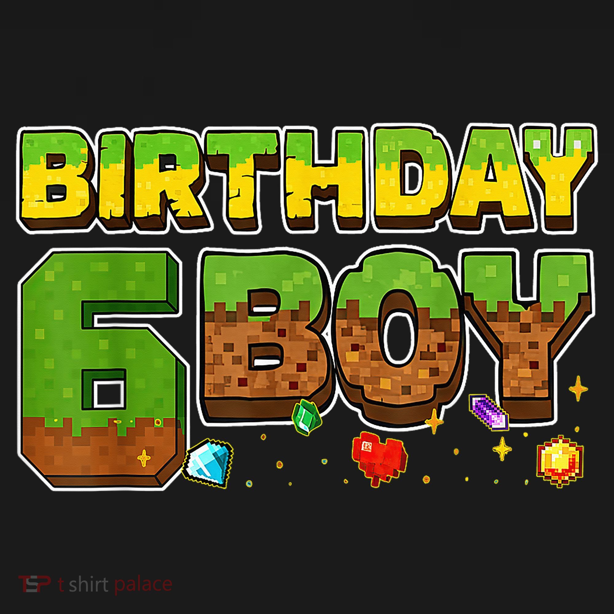 Birthday Boy Pixel 6th Birthday 6 Year Old Ornament