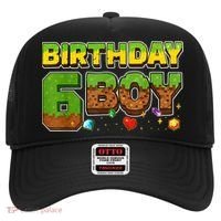 Birthday Boy Pixel 6th Birthday 6 Year Old Hat thumb 0