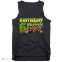 Birthday Boy Pixel 6th Birthday 6 Year Old Tank Top thumb 0
