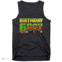 Birthday Boy Pixel 6th Birthday 6 Year Old Tank Top thumb 0
