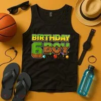 Birthday Boy Pixel 6th Birthday 6 Year Old Tank Top thumb 4