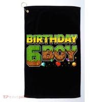 Birthday Boy Pixel 6th Birthday 6 Year Old Golf Towel thumb 0