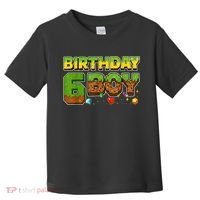 Birthday Boy Pixel 6th Birthday 6 Year Old Toddler T-Shirt thumb 0