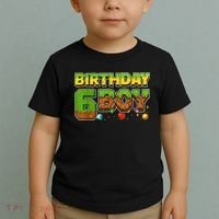 Birthday Boy Pixel 6th Birthday 6 Year Old Toddler T-Shirt thumb 2