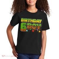 Birthday Boy Pixel 6th Birthday 6 Year Old Kids T-Shirt thumb 2