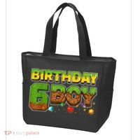 Birthday Boy Pixel 6th Birthday 6 Year Old Tote Bag thumb 3