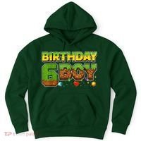 Birthday Boy Pixel 6th Birthday 6 Year Old Hoodie thumb 0