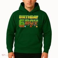 Birthday Boy Pixel 6th Birthday 6 Year Old Hoodie thumb 2