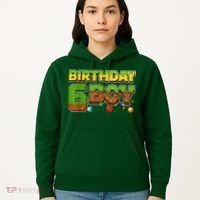 Birthday Boy Pixel 6th Birthday 6 Year Old Hoodie thumb 5