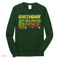 Birthday Boy Pixel 6th Birthday 6 Year Old Long Sleeve Shirt thumb 0