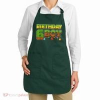 Birthday Boy Pixel 6th Birthday 6 Year Old Apron thumb 2
