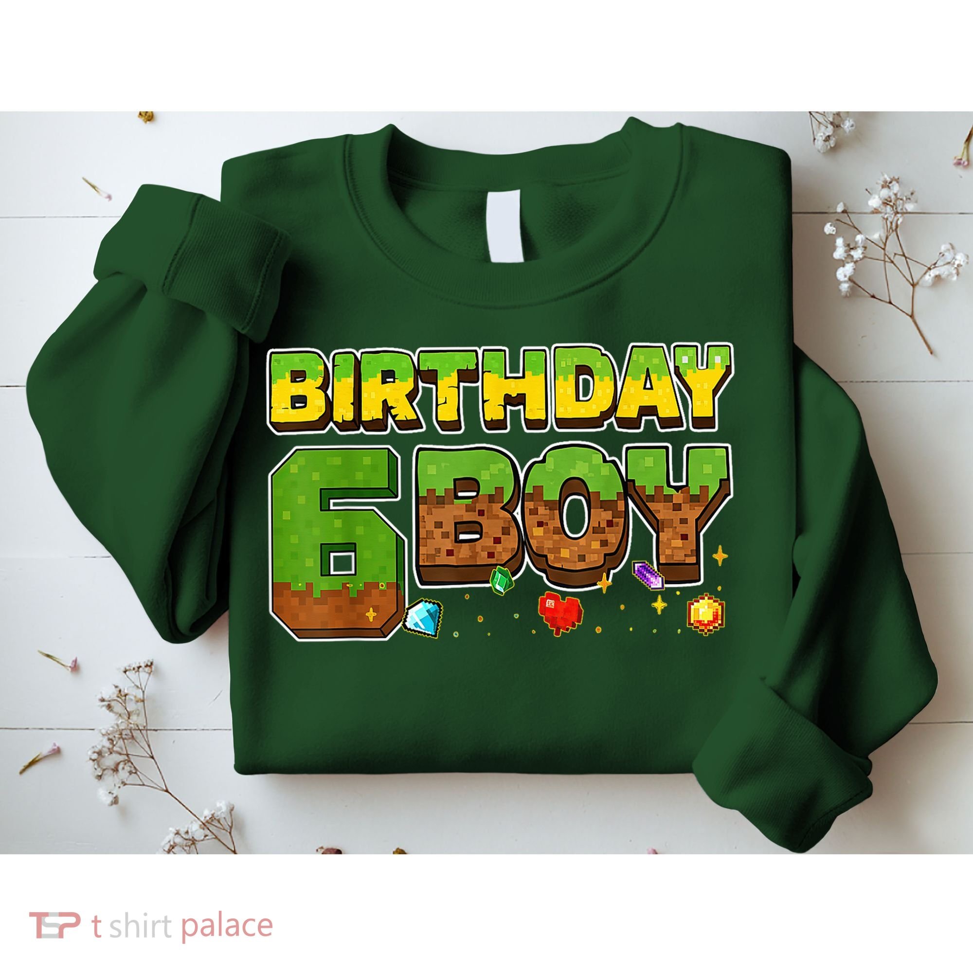 Birthday Boy Pixel 6th Birthday 6 Year Old Sweatshirt