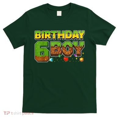 Birthday Boy Pixel 6th Birthday 6 Year Old T-Shirt