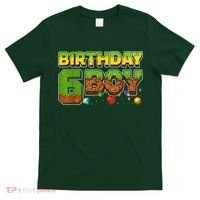 Birthday Boy Pixel 6th Birthday 6 Year Old T-Shirt thumb 0