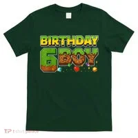 Birthday Boy Pixel 6th Birthday 6 Year Old T-Shirt thumb 0