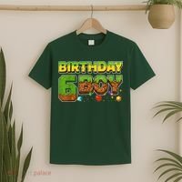 Birthday Boy Pixel 6th Birthday 6 Year Old T-Shirt thumb 2