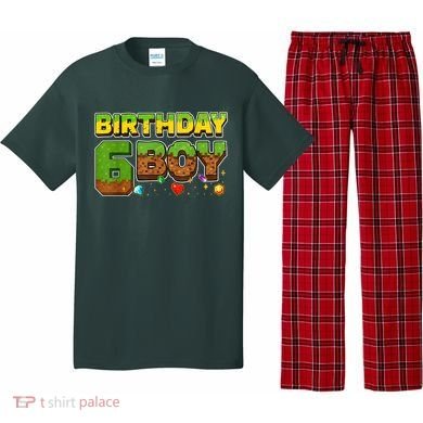 Birthday Boy Pixel 6th Birthday 6 Year Old Pajama Set