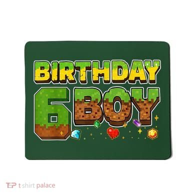 Birthday Boy Pixel 6th Birthday 6 Year Old Mousepad