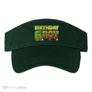 Birthday Boy Pixel 6th Birthday 6 Year Old Visor