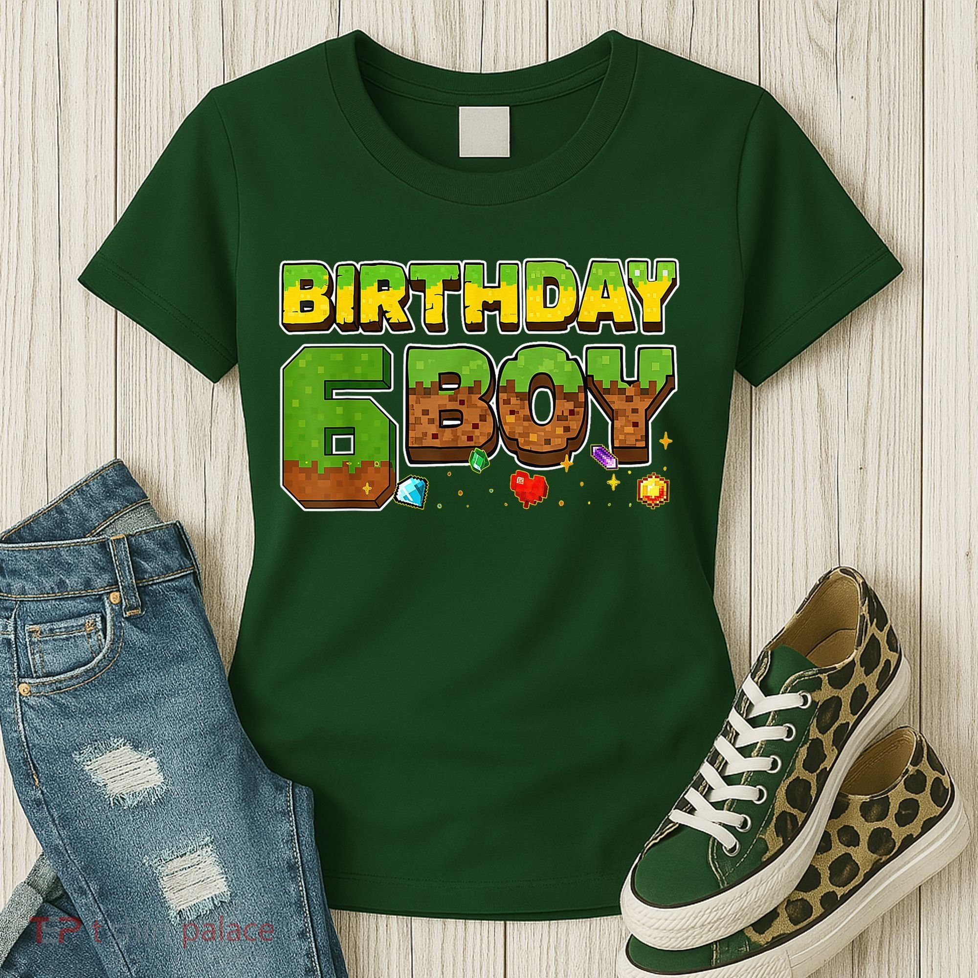 Birthday Boy Pixel 6th Birthday 6 Year Old Women's T-Shirt