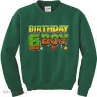 Birthday Boy Pixel 6th Birthday 6 Year Old Kids Sweatshirt thumb 0