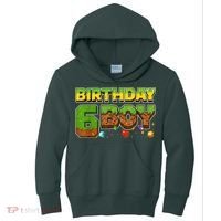 Birthday Boy Pixel 6th Birthday 6 Year Old Kids Hoodie thumb 0