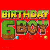Birthday Boy Pixel 6th Birthday 6 Year Old Santa Hat thumb 1