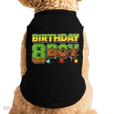 Birthday Boy Pixel 8th Birthday 8 Year Old Doggie Tank