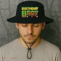 Birthday Boy Pixel 8th Birthday 8 Year Old Bucket Hat thumb 2