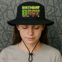 Birthday Boy Pixel 8th Birthday 8 Year Old Bucket Hat thumb 3