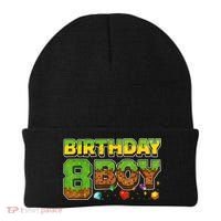 Birthday Boy Pixel 8th Birthday 8 Year Old Beanie thumb 0