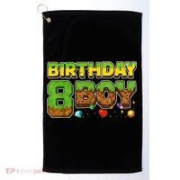 Birthday Boy Pixel 8th Birthday 8 Year Old Golf Towel thumb 0