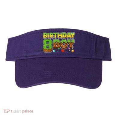 Birthday Boy Pixel 8th Birthday 8 Year Old Visor