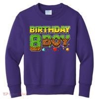 Birthday Boy Pixel 8th Birthday 8 Year Old Kids Sweatshirt thumb 0
