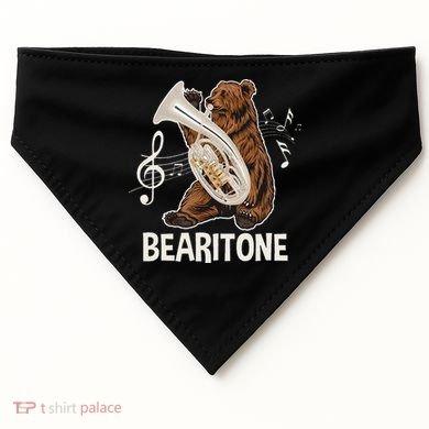 Bearitone Baritone Player Euphonium Lover Marching Band USA-Made Doggie Bandana