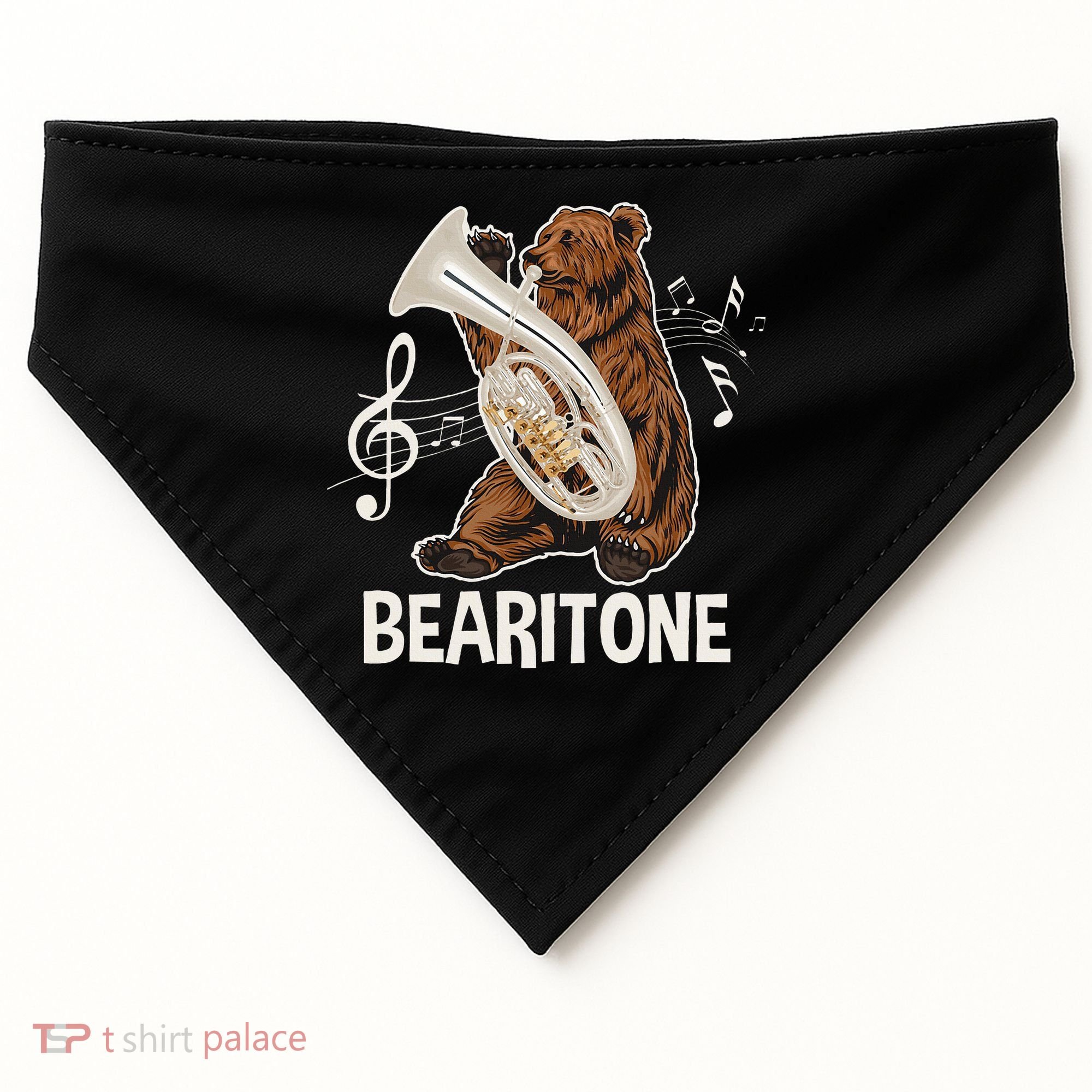 Bearitone Baritone Player Euphonium Lover Marching Band USA-Made Doggie Bandana