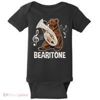 Bearitone Baritone Player Euphonium Lover Marching Band Baby Bodysuit thumb 0