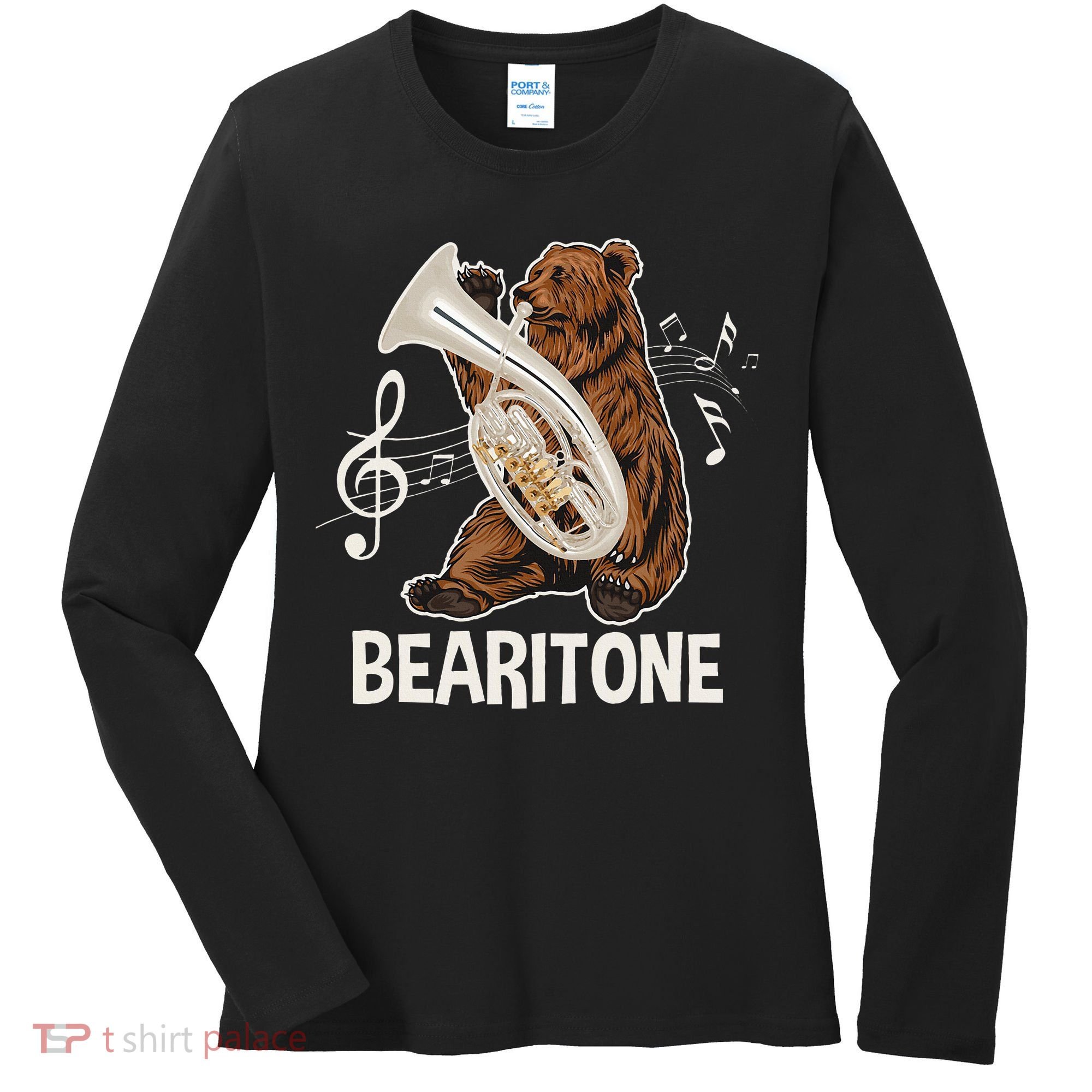 Bearitone Baritone Player Euphonium Lover Marching Band Women's Long Sleeve Shirt