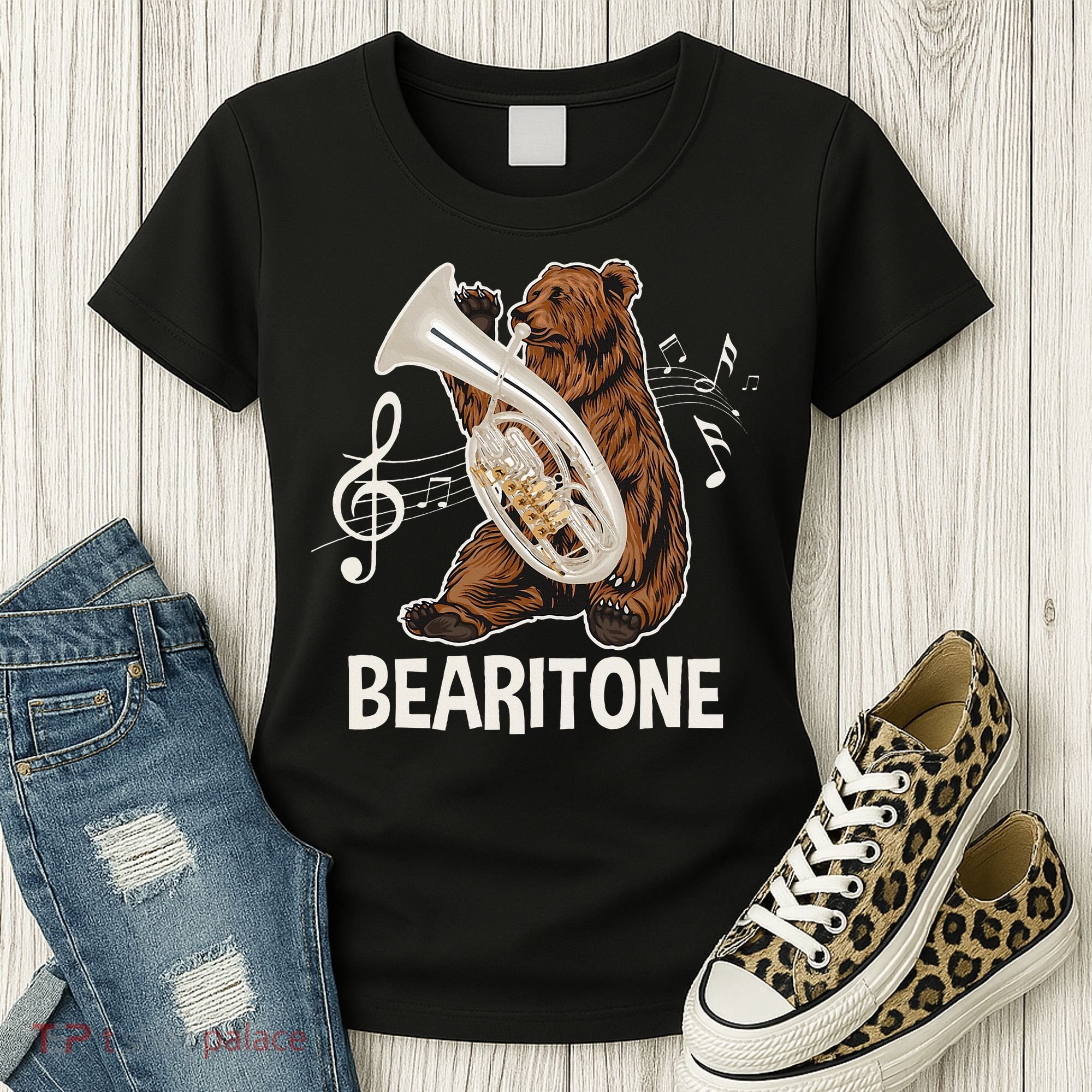 Bearitone Baritone Player Euphonium Lover Marching Band Women's T-Shirt