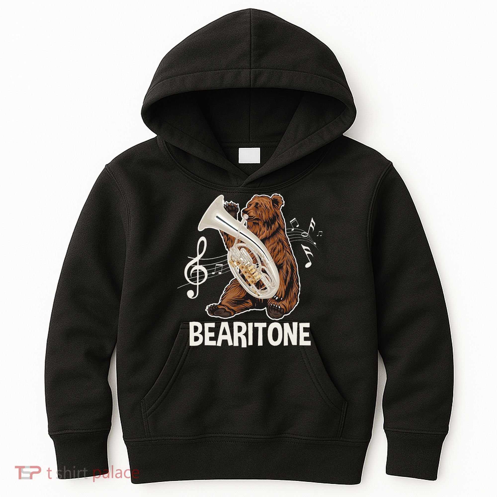 Bearitone Baritone Player Euphonium Lover Marching Band Kids Hoodie