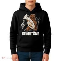 Bearitone Baritone Player Euphonium Lover Marching Band Kids Hoodie thumb 4