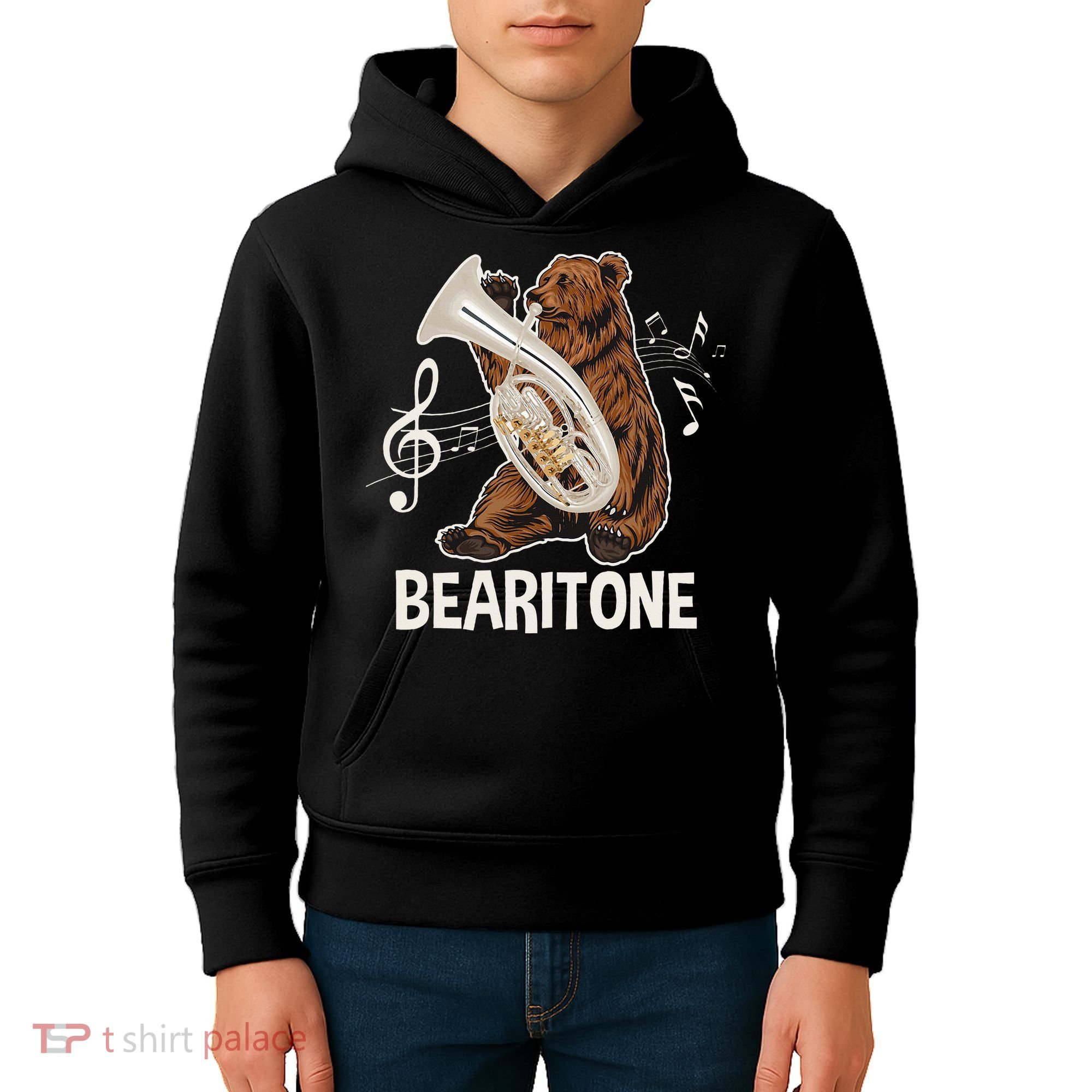 Bearitone Baritone Player Euphonium Lover Marching Band Kids Hoodie