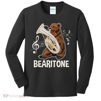 Bearitone Baritone Player Euphonium Lover Marching Band Kids Long Sleeve Shirt